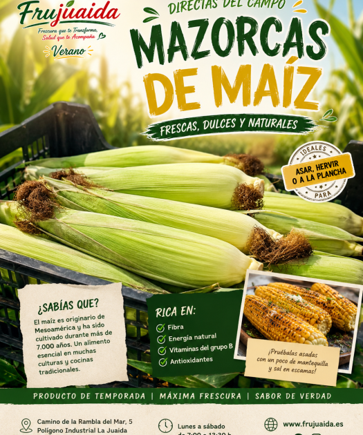 Mazorcas de maíz fresco